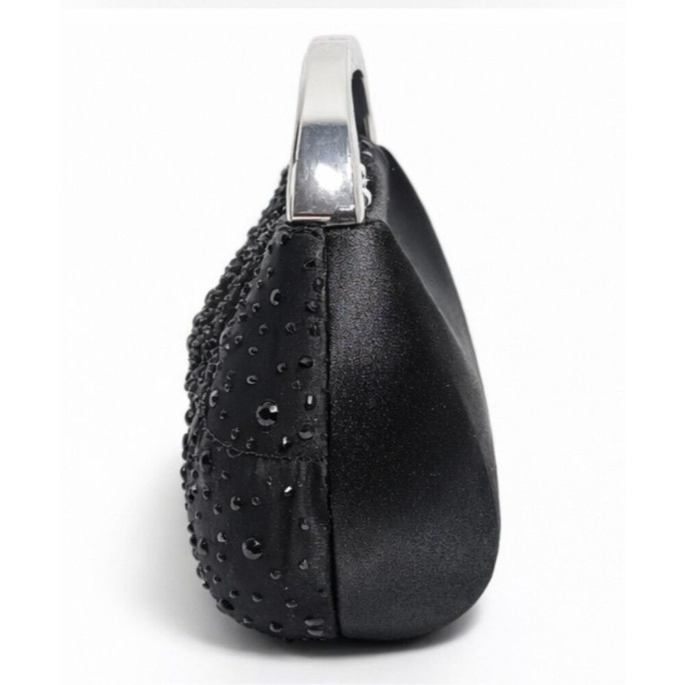 NINA Brando Black Crystal Evening Clutch Top Handle Chain Strap Formal Bag NWT - Picture 5 of 16